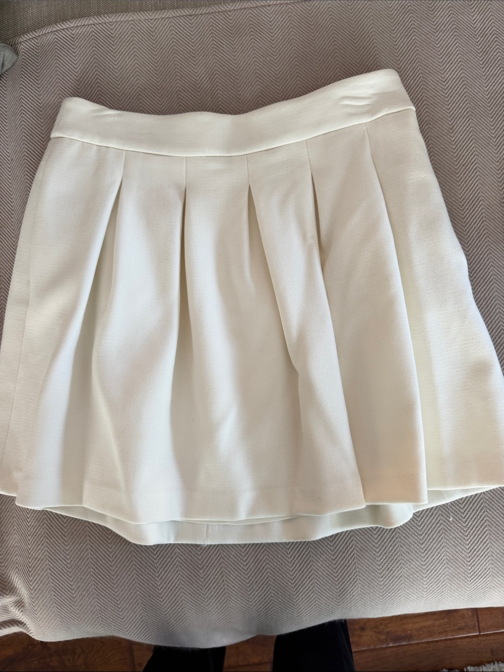 Banana Republic Cream Pleated Skater Skirt